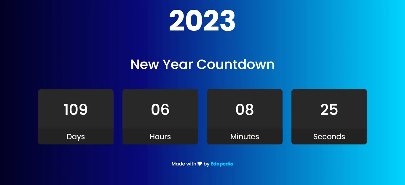 Build a New Year Countdown Timer Clock in JavaScript & HTML5 Edopedia