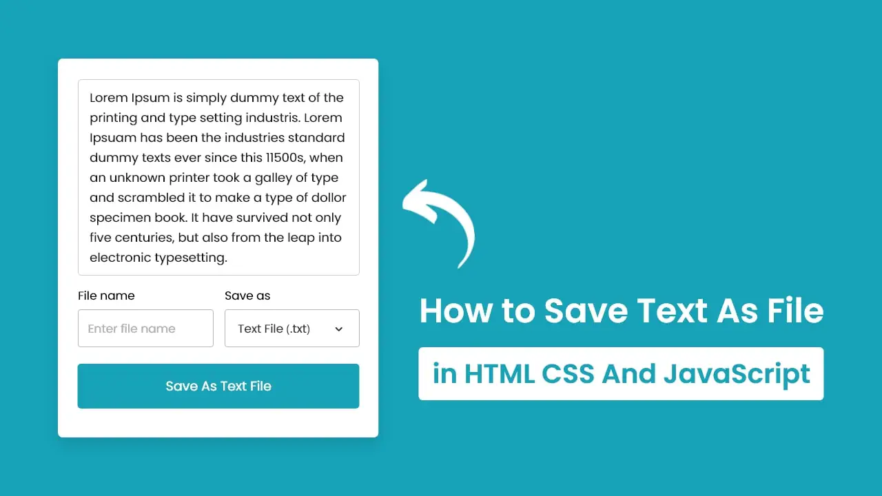 How To Save Text As File Using HTML5 CSS3 JavaScript Edopedia